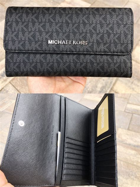 michael kors matte black wallet|Michael Kors black wallet sale.